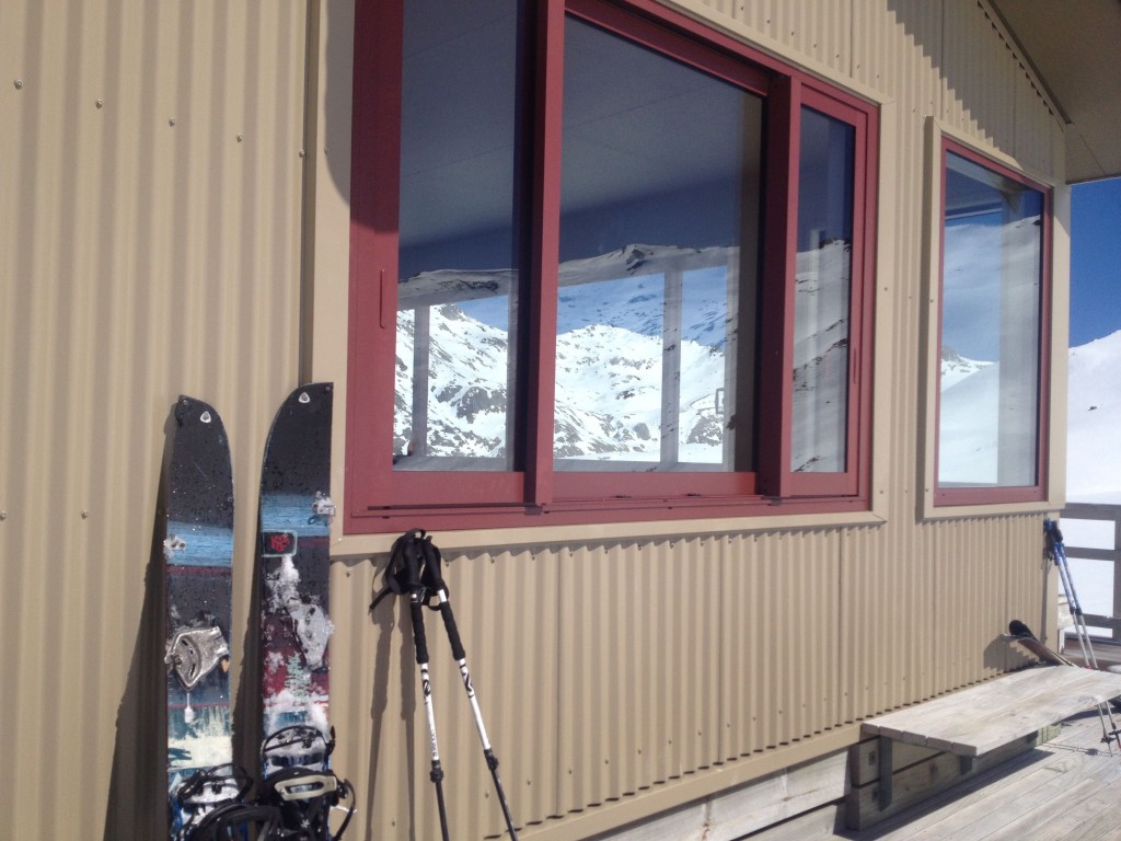 Hanging out in the 28 bunk Angelus Hut