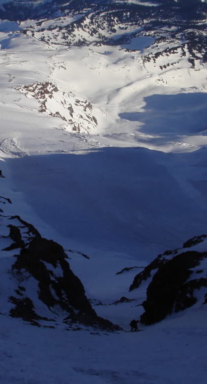 Snowboarding the Gib Chute in Mount Rainier National Park