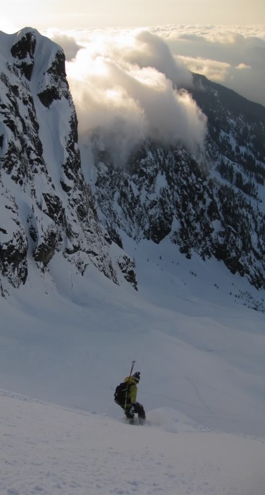 Snowboarding Whitehorse Mountain in the North Cascades