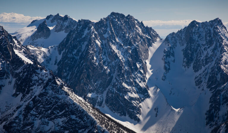 Looking at Dragontail Peak in the Alpine Lakes Wilderness