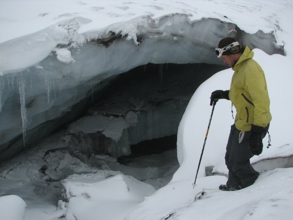 Hanging out under the Flett Glacier in Mount Rainier National Park