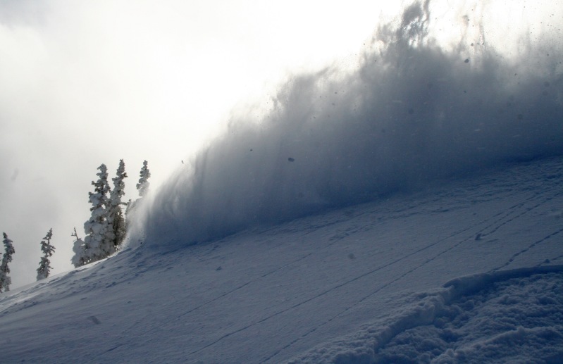 Snowboarding into the white room in Silver Basin