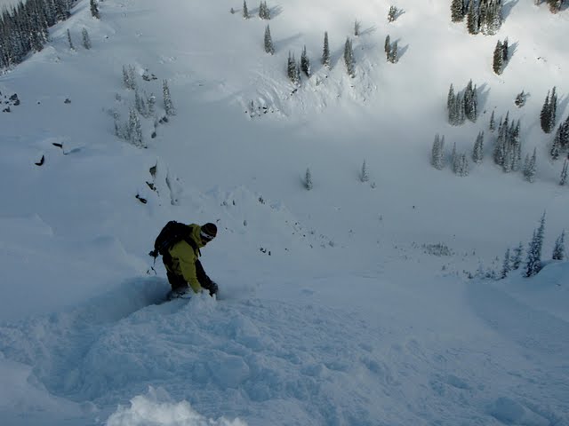 Preparing to drop into Northway Peak in the Crystal Mountain backcountry