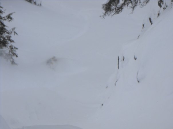 Amazing powder in Lake Basin in the Crystal Mountain Backcountry