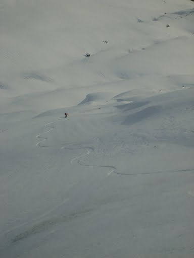 Snowboarding down Van Trump Park