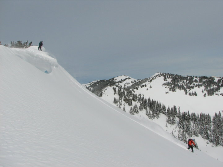First tracks in Cement Basin in the Crystal Mountain Backcountry