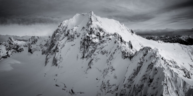 Looking at the North face of Buckner Mountain in the North Cascades of Washington State