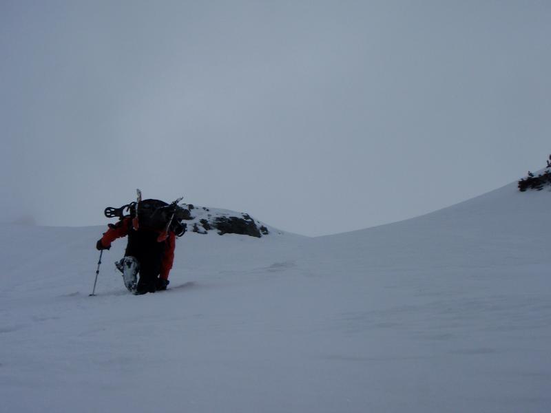 Climbing up the Pride Glacier on Kyes Peak