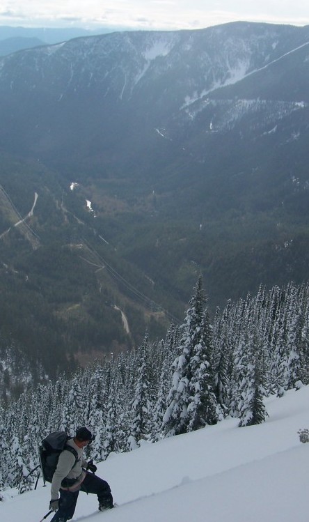 Climbing up Rock Mountain in the Stevens Pass Backcountry