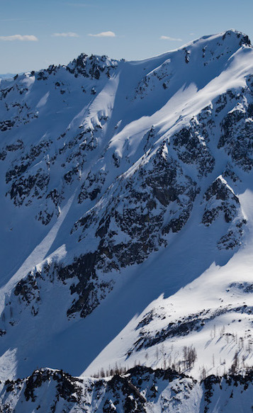 Ski touring the North face of Abernathy Peak