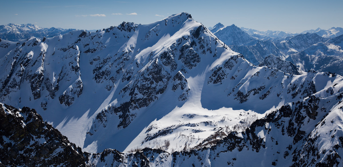 Looking at the North face of Abernathy Peak in Washington