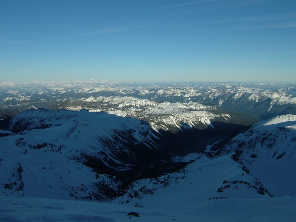 The Burroughs, Sunrise ridge, and the Sourdough Range