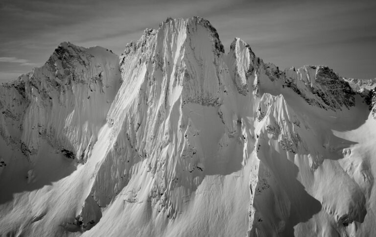 Looking at Goode Mountain and the Northeast Butress that we snowboarded