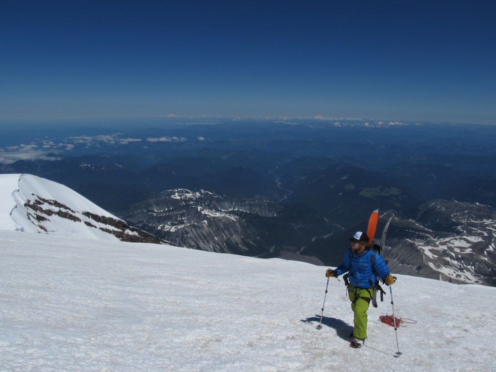 Climbing up the Emmons Glacier in August