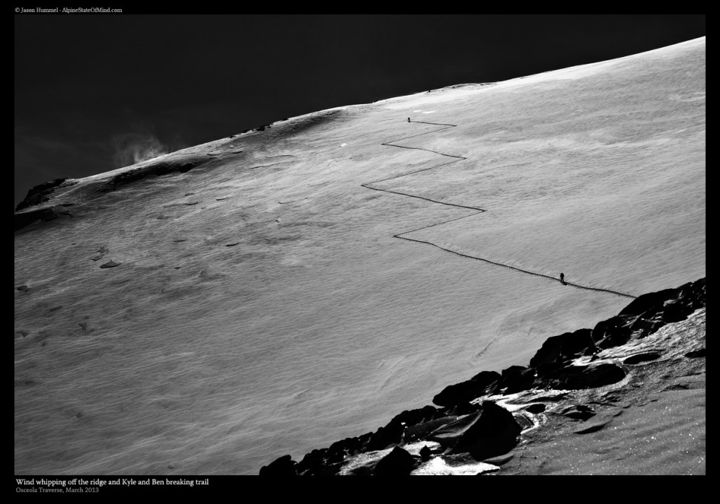 ski touring in the Mount Rainier Backcountry during the Osceola Traverse