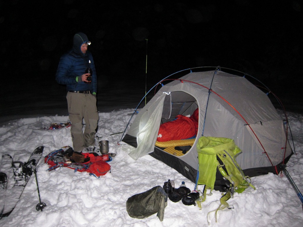 Home for the night on the shores of Mowich Lake in Mount Rainier National Park