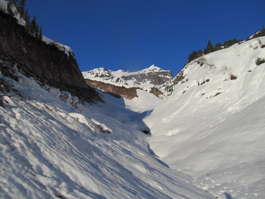 Climbing up the Kennedy Creek Glacier