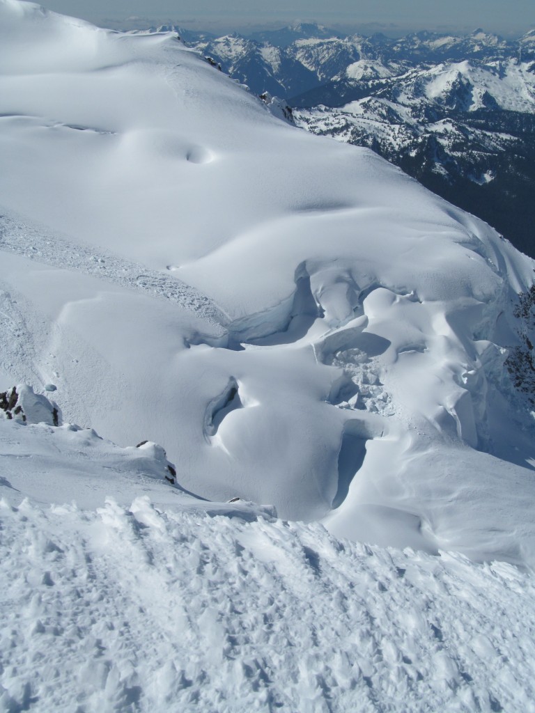 Looking down on the Kennedy Glacier from the ridge