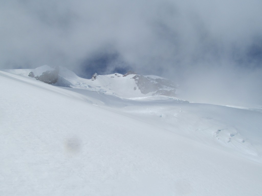 Clouds coming in on the Chocolate Glacier