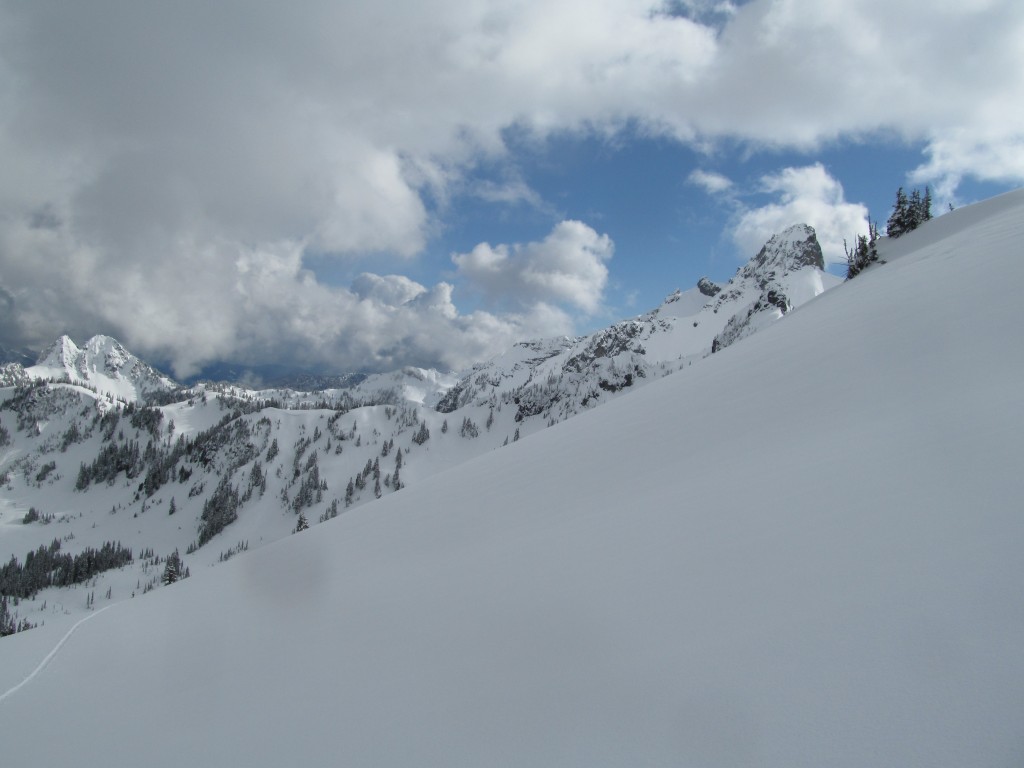 Looking towards the Cowlitz Chimney to the Right and Double Peak to the left