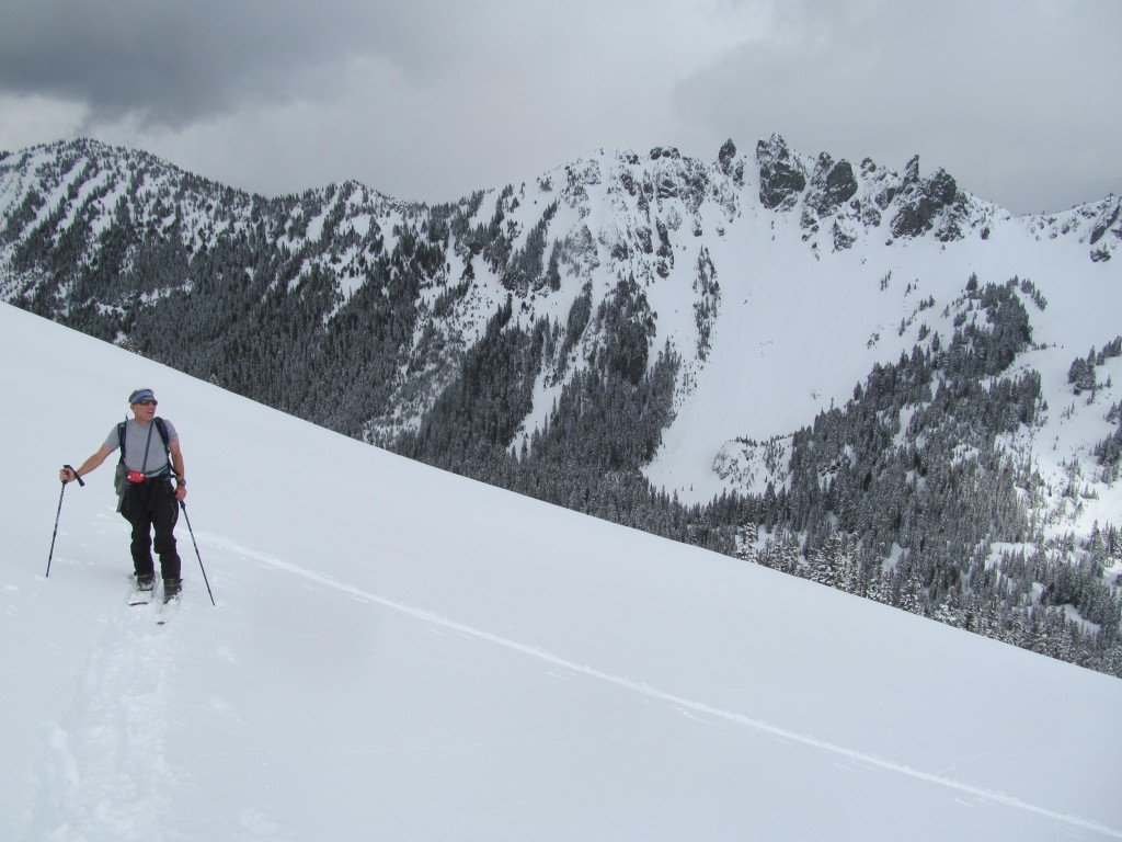 Boot skinning up with Governors Ridge in the background