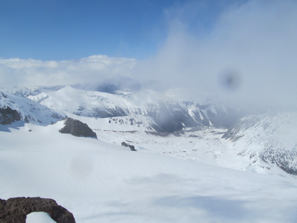 Looking to the north from Whitman Crest which is silent during the Winter and early spring months during the Paradise to Carbon River ski traverse