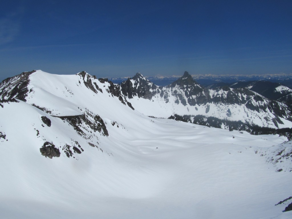 Elysian fields and Slulskin Mountain from the summit of Old Desolate