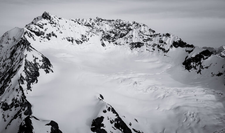 Looking at Jack Mountain and the Nohokomeen Glacier Headwall in the North Cascades of Washington State