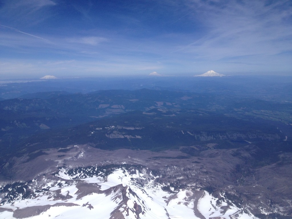 Mount Saint Helens, Adams and Rainier
