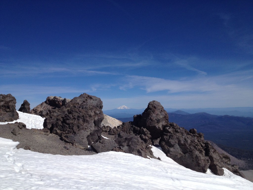 Looking at Shasta from the summit