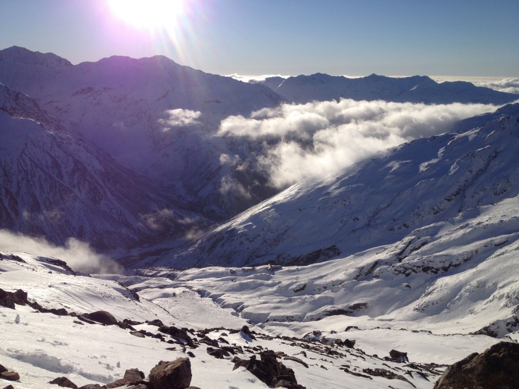 Looking down towards Temple as we climb Cassidy