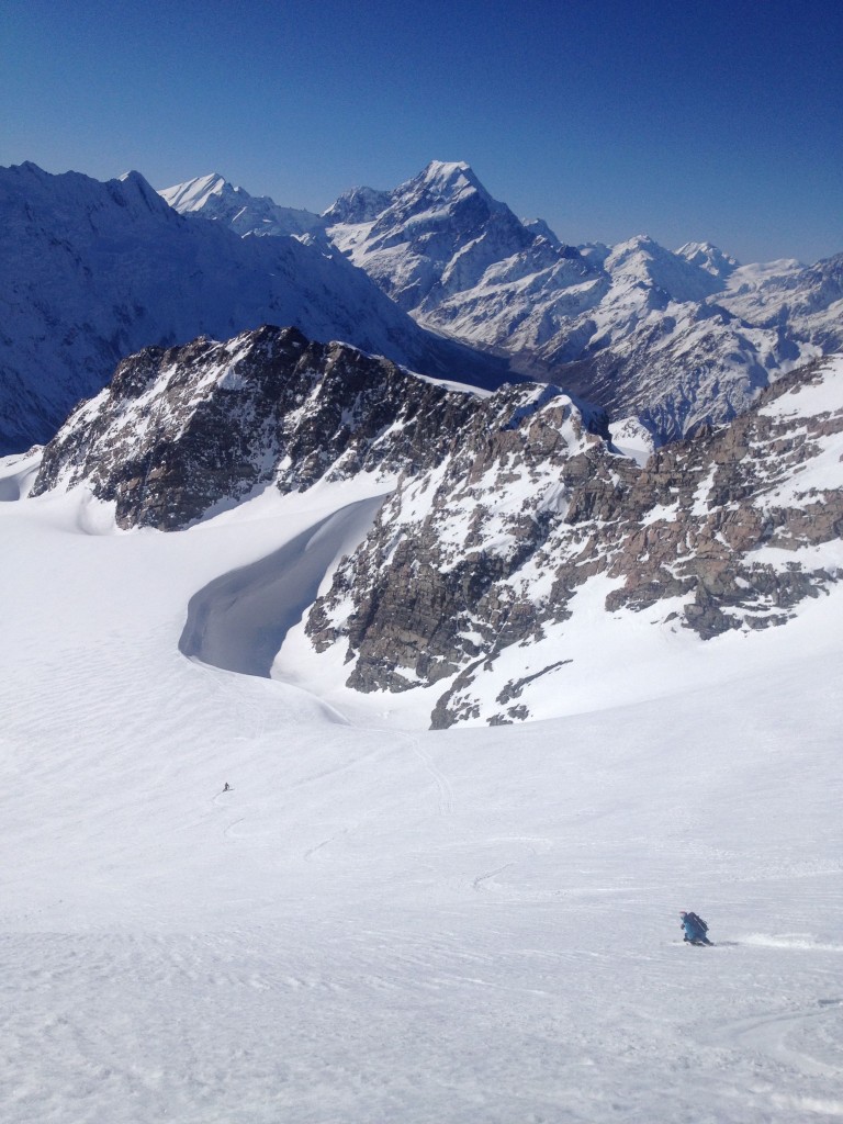 Wide open glacier turns