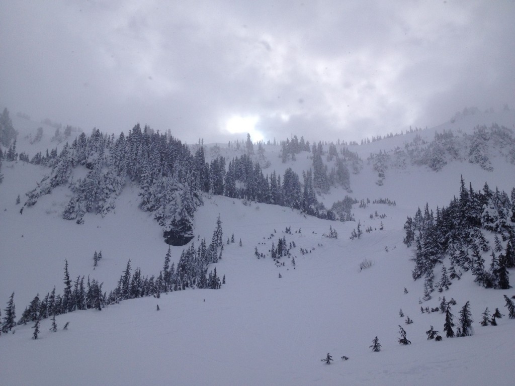 Looking up Sunbeam Basin in the Tatoosh Range