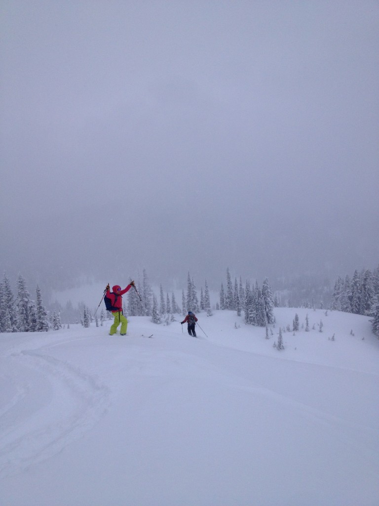 Happy with a great powder day in the Tatoosh