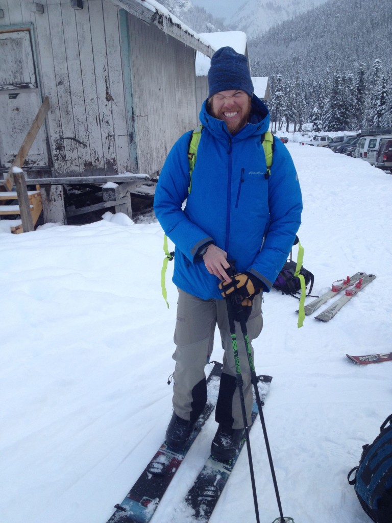 Preparing to become a Nordic Splitboarding Starting the Patrol Race at Snoqualmie West