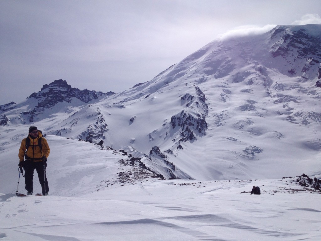 Skinning to the summit of the 3rd Burrough in Mount Rainier National Park on the Sunrise and Sourdough Traverse