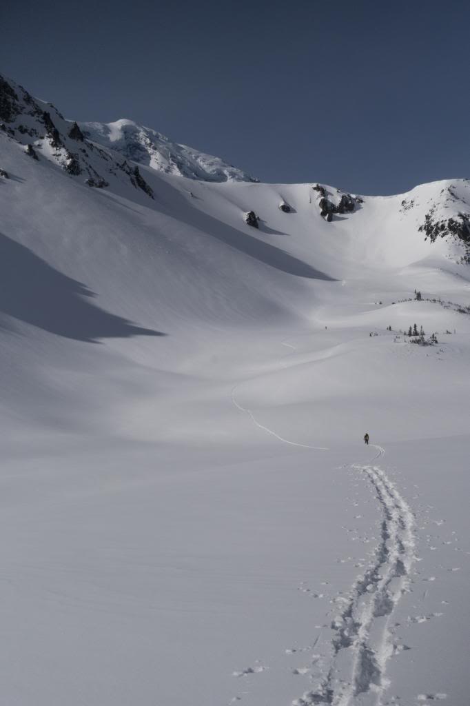 Skinning out to the 2rd Burrough on the Sunrise and Sourdough Traverse