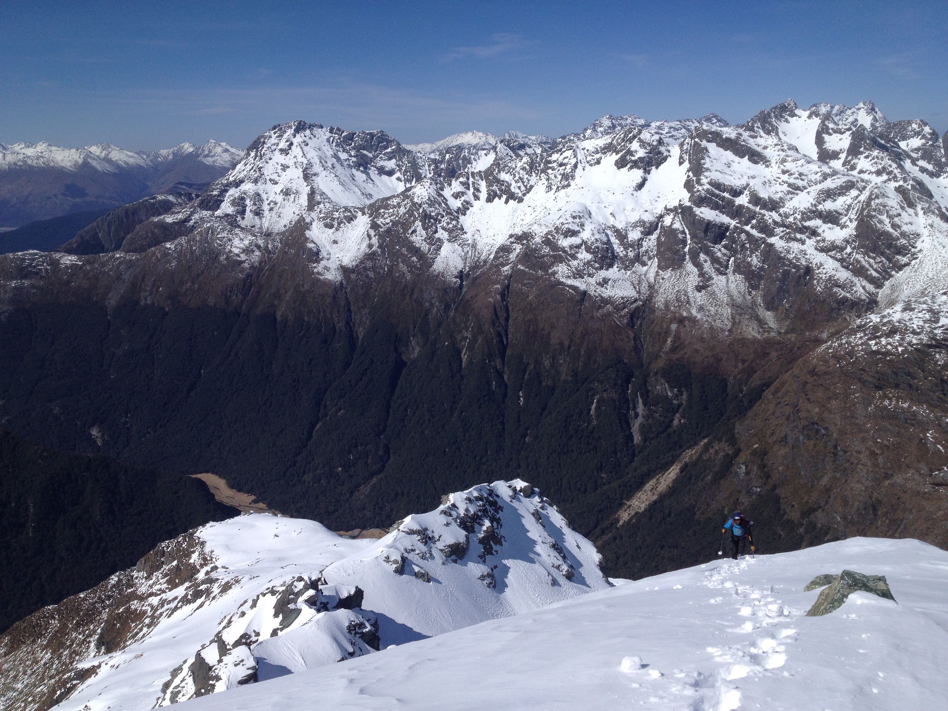 Ski touring in the Routeburn area of New Zealand