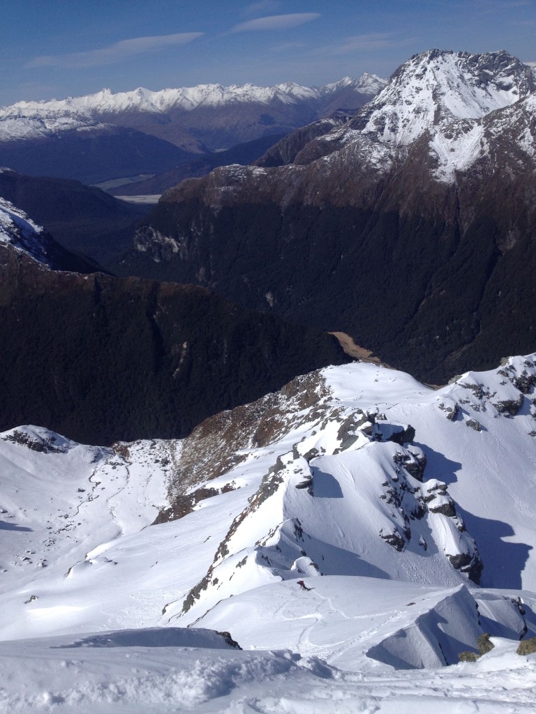 Getting our turns off the summit