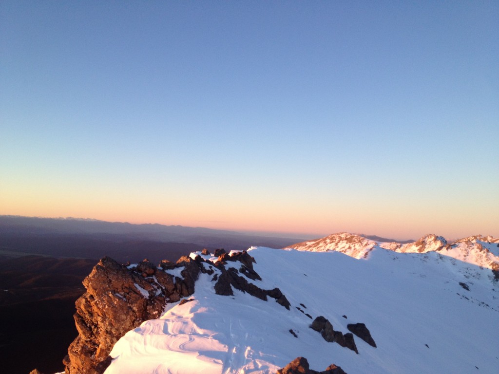 Sunset to the West with the Tasman sea in the distance