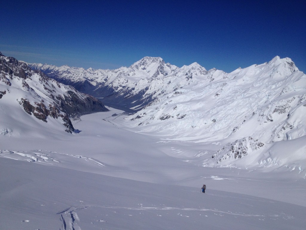 Mount Cook and the Tasman Glacier in the distance 