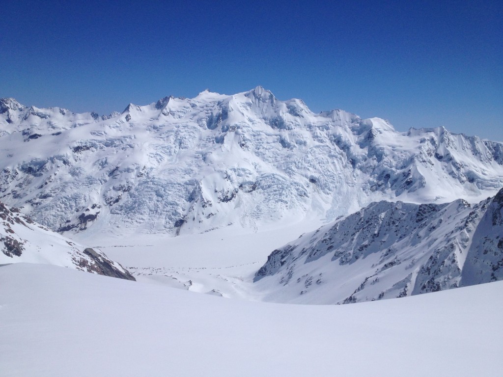 Looking down the Darwin Glacier where it connects with the Tasman