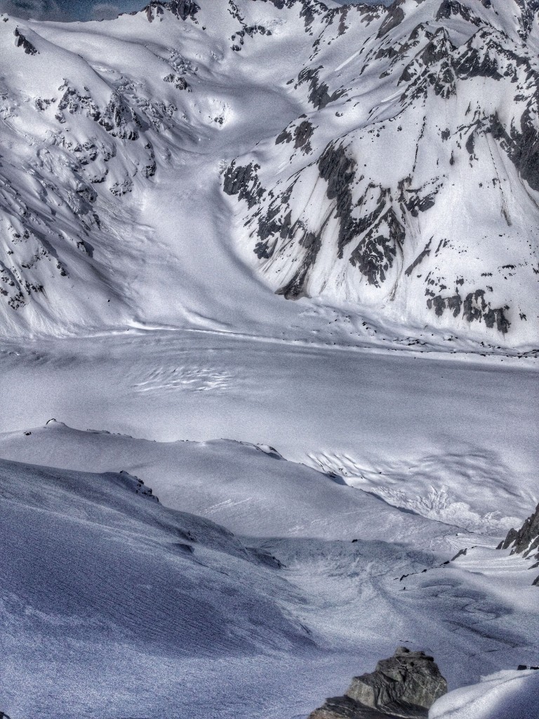 Dropping Cooper to the Murchison Glacier