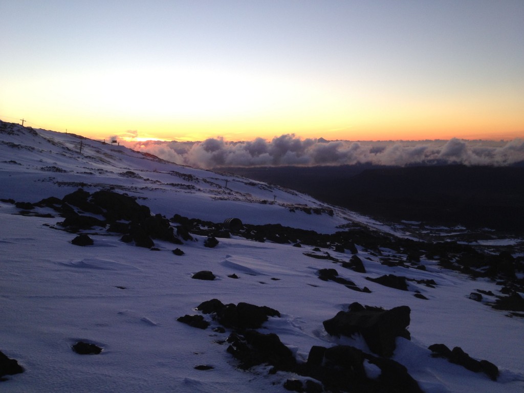 Sunset over the West Coast and Taranaki