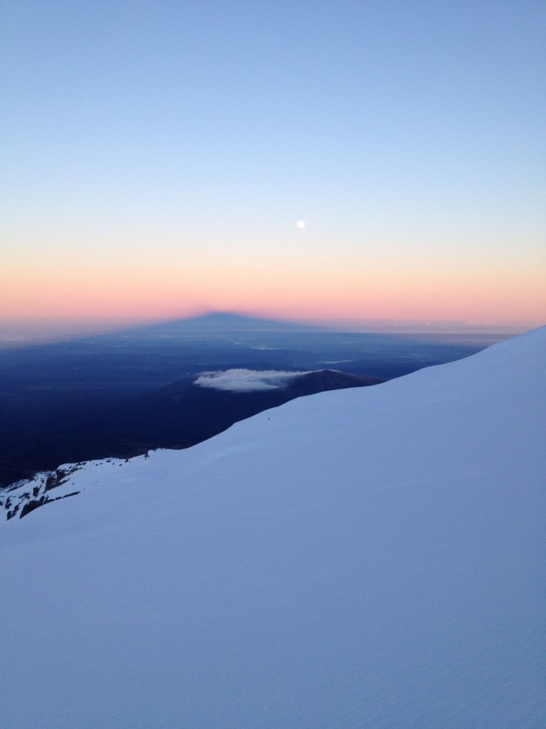 The Shadow of the volcano appearing