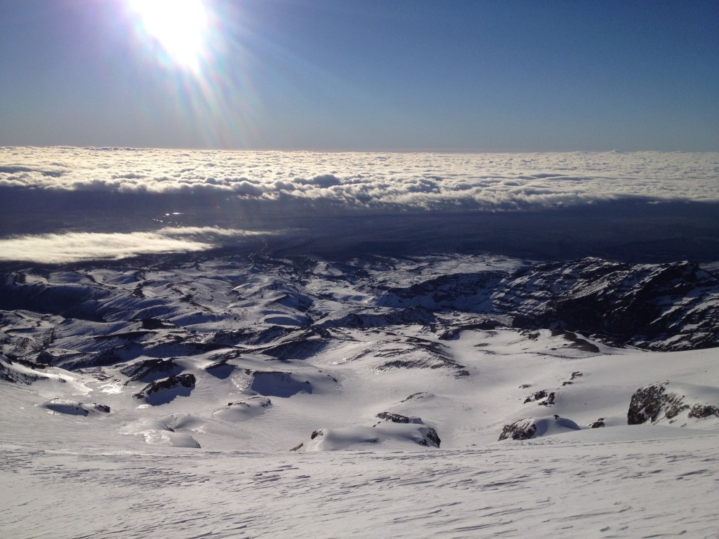 About to descend the Mangatoetoenui Glacier