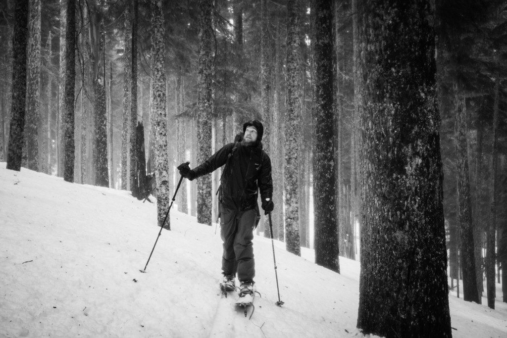 Finding our way through the forest during the Crystal Mountain to Stampede Pass Ski Traverse