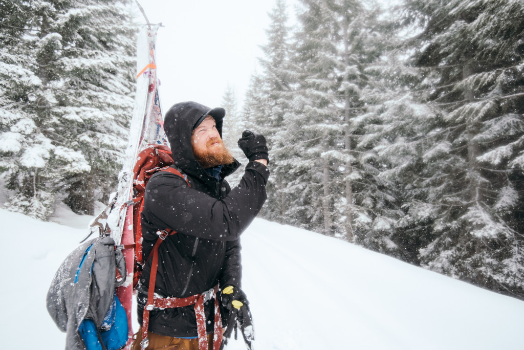 Rain and snow during the Crystal Mountain to Stampede Pass Ski Traverse