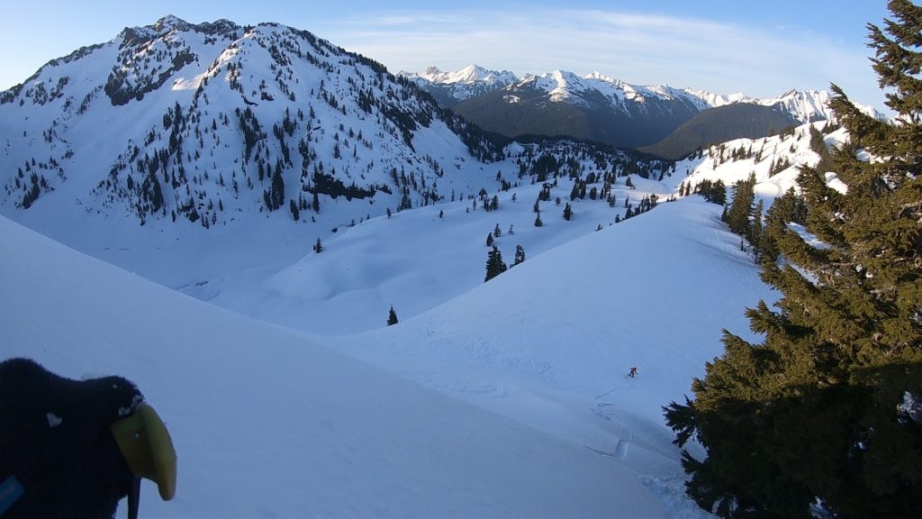 Finishing up the Watson Traverse and riding to the Mount Baker ski resort parking lot