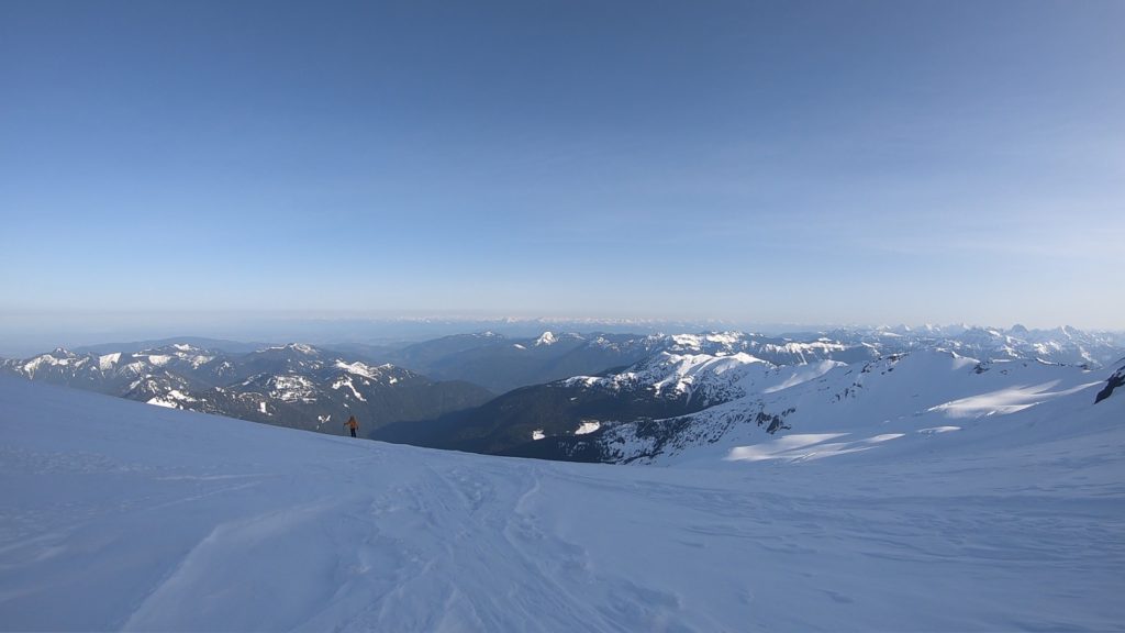 Heading up to the Coleman Demming col on Mount Baker